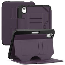 Load image into Gallery viewer, ProElite Case Cover for Apple iPad Mini 6/Mini 7 8.3 inch, Smart Magnetic Shockproof Protective Case for Apple iPad Mini 6/Mini 7 8.3 inch 5 Stable Stands with Pencil Holder, Dark Purple