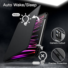 Load image into Gallery viewer, ProElite Rotating Case for Apple iPad Air 13 inch 2025/2024 M3/M2 with Pencil Holder, 360 Degree Rotation Protective Stand Cover Clear Back for iPad Air 13 M3/M2, Auto Wake/Sleep, Black