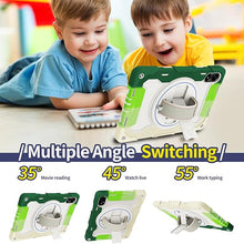 Load image into Gallery viewer, ProElite for Redmi Pad Pro 12.1 inch case, Rugged 3 Layer Armor case Cover for Redmi Pad Pro 12.1 inch with Hand Grip and Rotating Kickstand with Shoulder Strap, Rainbow Green