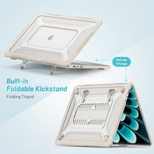 Load image into Gallery viewer, ProElite Case for MacBook Air 15 inch Case 2023 2024 Release M3 A3114 M2 A2941 with Liquid Retina Display & Touch ID,Heavy Duty Honeycomb Hard Shell with Slim TPU Bumper and Fold Kickstand, Stone