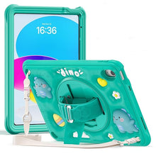 Load image into Gallery viewer, ProElite Cover for Apple iPad (A16) 11th/10th Generation (2025/2022) Case Cover, Tough Bubble Kids case Cover for Apple iPad 11th/10th Gen 2025/2022 with Rotating Kickstand & Shoulder Strap, Green
