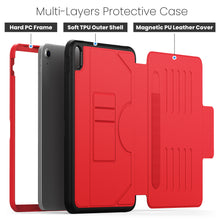 Load image into Gallery viewer, ProElite Cover Case for Apple iPad (A16) 11th/10th Gen (2025/2022) Case, Smart Magnetic Shockproof Protective Case with 5 Stable Stands with Pencil Holder for Apple iPad 11th/10th Gen, Red