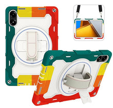 Load image into Gallery viewer, ProElite for Poco Pad 12.1 inch case, Rugged 3 Layer Armor case Cover for Poco Pad 12.1 inch with Hand Grip and Rotating Kickstand with Shoulder Strap, Rainbow Red