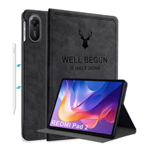 Load image into Gallery viewer, ProElite Case Cover for Xiaomi Redmi Pad 2 11 inch Case, Deer Flip case Cover for Xiaomi Redmi Pad 2 11 inch Case, Black