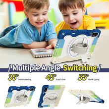 Load image into Gallery viewer, ProElite for Redmi Pad Pro 12.1 inch case, Rugged 3 Layer Armor case Cover for Redmi Pad Pro 12.1 inch with Hand Grip and Rotating Kickstand with Shoulder Strap, Rainbow Blue