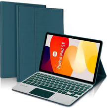 Load image into Gallery viewer, ProElite TouchPad Keyboard case for Redmi Pad SE 11 inch, Magnetic Detachable Wireless Bluetooth TouchPad Keyboard Built-in 7-Colors Backlit, Dark Green
