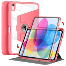 Load image into Gallery viewer, ProElite for Apple iPad (A16) 11th/10th Generation (2025/2022) case Cover, 360 Degree Rotatable Smart Flip Cover for Apple iPad 11th/10th Gen, Transparent Back with Pencil Holder, Hot Pink