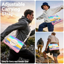 Load image into Gallery viewer, ProElite for Xiaomi Redmi Pad 2 Pro 12.1 inch Case, Rugged 3 Layer Armor case Cover for Xiaomi Redmi Pad 2 Pro 12.1 inch Case with Hand Grip and Rotating Kickstand with Shoulder Strap, Rainbow Pink