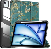 Load image into Gallery viewer, ProElite Case Cover for Apple iPad Air 13 inch M4/M3/M2 2026/2025/2024 Cover, Transparent Smart Flip Cover for iPad Air 13 inch M4/M3/M2 2026/2025/2024 with Pencil Holder, Flowers