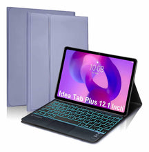 Load image into Gallery viewer, ProElite TouchPad Keyboard case for Lenovo Idea Tab Plus 12.1 inch 2025, Magnetic Detachable Wireless Bluetooth TouchPad Keyboard for Idea Tab Plus 12.1 inch 2025 Built-in 7-Colors Backlit, Lavender
