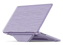 Load image into Gallery viewer, ProElite Case for MacBook Air 15 Case 2023 2024 2025 Release M4 M3 A3114 M2 A2941 with Touch ID, Fabric Material Hard Shell with Slim TPU Bumper and Fold Kickstand, Purple