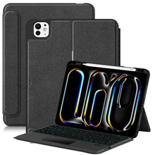 Load image into Gallery viewer, ProElite Wireless Bluetooth TouchPad Keyboard Case for iPad Pro 13 inch M4/M5 2024/2025, Magnetic Detachable Wireless TouchPad Keyboard Case with Apple Pencil Holder & Built-in 7-Colors Backlit, Black