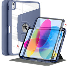 Load image into Gallery viewer, ProElite for Apple iPad (A16) 11th/10th Generation (2025/2022) case Cover, 360 Degree Rotatable Smart Flip Cover for Apple iPad 11th/10th Gen, Transparent Back with Pencil Holder, Lavender
