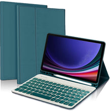 Load image into Gallery viewer, ProElite Keyboard case for Samsung Galaxy Tab S9 11 inch/S9 Fe/S10 FE/ S10 lite 10.9 inch, Magnetic Detachable Wireless Bluetooth Keyboard with S Pen Holder and Built-in 7-Colors Backlit, Dark Green