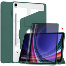 Load image into Gallery viewer, ProElite Cover for Samsung Galaxy Tab S9 11"/S9 FE 10.9" Case, 360 Degree Rotatable Smart Flip Case Cover for Samsung Galaxy Tab S9 11"/S9 FE 10.9" inch Transparent Back with S Pen Holder, Dark Green