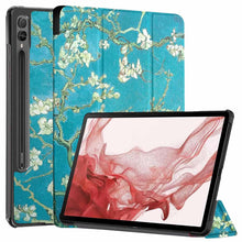 Load image into Gallery viewer, ProElite Cover for Samsung Galaxy Tab S9 FE+/S9 Plus/S10+ 12.4 inch Case, Smart Trifold Flip case Cover for Galaxy Tab S9 FE Plus/S9 Plus/S10+ 12.4 inch Support S Pen Magnetic Attachment, Flowers