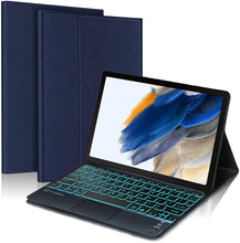 Load image into Gallery viewer, ProElite TouchPad Keyboard case for Samsung Galaxy Tab A8 10.5 inch (SM-X200/ SM-X205/ SM-X207), Magnetic Detachable Wireless Bluetooth TouchPad Keyboard Built-in 7-Colors Backlit, Dark Blue