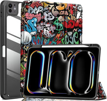 Load image into Gallery viewer, ProElite Case Cover for Apple iPad Pro 13 M4/M5 2024/2025 Cover, Transparent Smart Flip Cover for iPad Pro 13 inch M4/M5 2024/2025 with Pencil Holder, Hippy