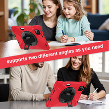 Load image into Gallery viewer, ProElite Cover for Xiaomi Mi Pad 8/8 Pro/Mi Pad 7/7 Pro 11.2 inch, Rugged 3 Layer Armor case with Hand Grip & Rotating Kickstand with Shoulder Strap & Pen Holder, Red