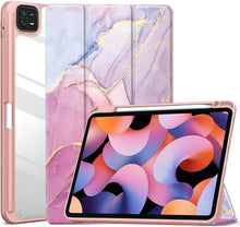 Load image into Gallery viewer, ProElite for Xiaomi Mi Pad 6 case Cover, Transaprent Flip Case for Xiaomi Mi Pad 6 11 inch with Pen Holder (Supports Auto Sleep Wake Function), Marble Rose Pink