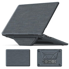 Load image into Gallery viewer, ProElite Case for MacBook Air 15 Case 2023 2024 2025 Release M4 M3 A3114 M2 A2941 with Touch ID, Fabric Material Hard Shell with Slim TPU Bumper and Fold Kickstand, Grey
