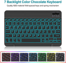 Load image into Gallery viewer, ProElite Keyboard case for Apple iPad Pro 13 inch 2024/2025 M4/M5 with Pencil Holder, Magnetic Detachable Wireless Bluetooth Keyboard Built-in 7-Colors Backlit, Dark Blue