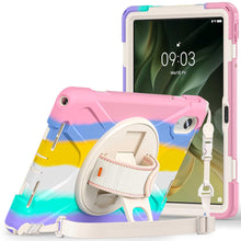 Load image into Gallery viewer, ProElite Cover for Motorola Pad 60 Neo 11 inch 2025 Cover Case, Rugged 3 Layer Armor case Cover for Motorola Pad 60 Neo 11 inch with Hand Grip & Rotating Kickstand with Shoulder Strap, Rainbow Pink