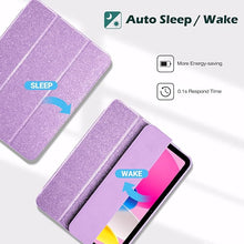 Load image into Gallery viewer, ProElite Case Cover for Apple iPad (A16) 11th/10th Generation (2025/2022), Transparent case cover with pencil holder for iPad 11th/10th Gen 2025/2022, Glittering Purple