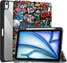Load image into Gallery viewer, ProElite Case Cover for Apple iPad Air 13 inch M4/M3/M2 2026/2025/2024 Cover, Transparent Smart Flip Cover for iPad Air 13 inch M4/M3/M2 2026/2025/2024 with Pencil Holder, Hippy