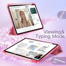 Load image into Gallery viewer, ProElite Case Cover for Apple iPad (A16) 11th/10th Generation (2025/2022), Transparent case cover with pencil holder for iPad 11th/10th Gen 2025/2022, Glittering Purple