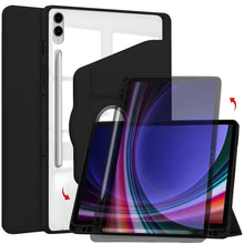 Load image into Gallery viewer, ProElite Cover for Galaxy Tab S9 Plus/ S9 FE+ Case, 360 Degree Rotatable Smart Flip Case Cover for Samsung Galaxy Tab S9 Plus/S8 Plus/S7 FE/S10+ 12.4 inch Transparent Back with S Pen Holder, Black
