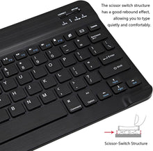 Load image into Gallery viewer, ProElite Ultra-Slim Bluetooth Keyboard Upto 11.5 inch Portable Mini Wireless Rechargeable Keyboard for Apple iPad, iPhone, Galaxy A9 Plus/Mi Pad 7/6/ Lenovo M11 Tablets, iPadOS/iOS/Android, Black