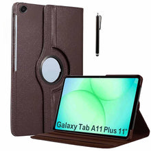 Load image into Gallery viewer, ProElite Cover for Samsung Galaxy Tab A11 Plus 11 inch Case Cover, 360 Rotatable Smart Flip Case Cover for Galaxy Tab A11+ 11" Tablet with Stylus Pen, Brown