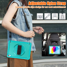 Load image into Gallery viewer, ProElite Cover for iPad (A16) 11th/10th Gen (2025/2022) Case, Rugged Shockproof Armor case for iPad 11th/10th Gen with Hand Grip and Rotating Kickstand (Transparent back) with Should Strap, Light Blue