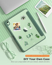 Load image into Gallery viewer, ProElite Case for iPad Air 11 Inch M3/M2 2025/2024, iPad Air 10.9 inch 5th/4th Gen & iPad Pro 11 inch 4th/3rd Gen 2022 case Cover, Transparent Smart Flip Cover with Pencil Holder, Dark Green