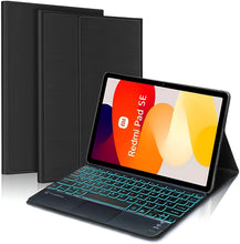Load image into Gallery viewer, ProElite TouchPad Keyboard case for Redmi Pad SE 11 inch, Magnetic Detachable Wireless Bluetooth TouchPad Keyboard Built-in 7-Colors Backlit, Black