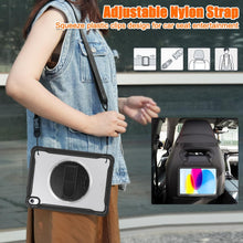 Load image into Gallery viewer, ProElite Cover for iPad (A16) 11th/10th Gen (2025/2022) Case, Rugged Shockproof Armor case for iPad 11th/10th Gen with Hand Grip and Rotating Kickstand (Transparent Back) with Should Strap, Black