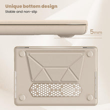 Load image into Gallery viewer, ProElite Case for MacBook Pro 14 inch 2025 2024 2023 2022 2021 M5/M4/M3 A2918 A2992 M2 A2779 M1 A2442 Pro Max, Slim Leather Case with Foldable Stand, Gold