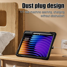 Load image into Gallery viewer, ProElite Cover for Xiaomi Mi Pad 8/8 Pro/Mi Pad 7/7 Pro 11.2 inch, Rugged 3 Layer Armor case with Hand Grip & Rotating Kickstand with Shoulder Strap & Pen Holder, Black