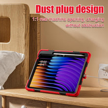 Load image into Gallery viewer, ProElite Cover for Xiaomi Mi Pad 7/7 Pro 11.2 inch Case, Rugged 3 Layer Armor case Cover for Xiaomi Mi Pad 7/7 Pro with Hand Grip and Rotating Kickstand with Shoulder Strap & Pen Holder, Red