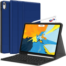Load image into Gallery viewer, ProElite Detachable Wireless Bluetooth Keyboard case Cover for Apple iPad Air 11 inch 2024 M2/Pro 11 4th & 3rd Gen 2022/2021/ iPad Air 5th/4th Gen 10.9 inch with Pencil Holder, Dark Blue