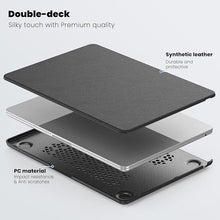 Load image into Gallery viewer, ProElite Case for MacBook Air 15 Case 2023 2024 2025 Release M4 M3 A3114 M2 A2941 with Touch ID, Slim Leather case with Foldable Stand, Black