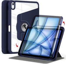 Load image into Gallery viewer, ProElite for iPad Air 5th/4th Gen 10.9" & Pro 11 inch cover, 360 Degree Rotatable Flip Cover for Apple iPad Air 5th/4th Gen 10.9" & Pro 11 inch 2022/2021/2020, Transparent Back with pencil holder, Dark Blue