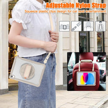 Load image into Gallery viewer, ProElite Cover for iPad (A16) 11th/10th Gen (2025/2022) Case, Rugged Shockproof Armor case for iPad 11th/10th Gen with Hand Grip and Rotating Kickstand (Transparent Back) with Should Strap, Khaki