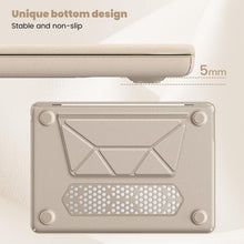 Load image into Gallery viewer, ProElite Case for MacBook Air 13.6 inch Case 2022 2023 2024 2025 Release M4/M3 A3113 M2 A2681 with Touch ID, Slim Leather case with Foldable stand, Gold