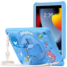 Load image into Gallery viewer, ProElite Cover for Apple iPad 10.2 inch Case Cover, Tough Bubble Kids case Cover for Apple iPad 10.2" 9th/8th/7th Gen with Rotating Kickstand & Shoulder Strap, Blue