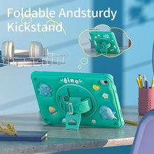 Load image into Gallery viewer, ProElite Cover for Apple iPad (A16) 11th/10th Generation (2025/2022) Case Cover, Tough Bubble Kids case Cover for Apple iPad 11th/10th Gen 2025/2022 with Rotating Kickstand & Shoulder Strap, Green