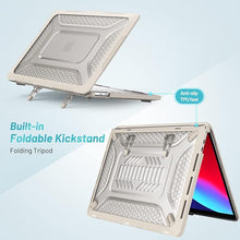 Load image into Gallery viewer, ProElite Case for MacBook Pro 13 inch Case M2 2024, 2023, 2022-2016 A2338 M1 A2251 A2289 A2159 A1989 A1708 A1706, Heavy Duty Honeycomb Hard Shell with Slim TPU Bumper and Fold Kickstand, Stone