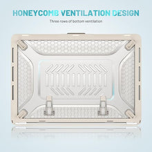 Load image into Gallery viewer, ProElite Case for MacBook Pro 13 inch Case M2 2024, 2023, 2022-2016 A2338 M1 A2251 A2289 A2159 A1989 A1708 A1706, Heavy Duty Honeycomb Hard Shell with Slim TPU Bumper and Fold Kickstand, Stone