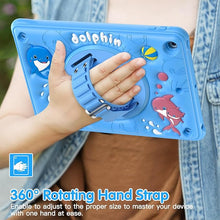 Load image into Gallery viewer, ProElite Cover for Apple iPad 10.2 inch Case Cover, Tough Bubble Kids case Cover for Apple iPad 10.2" 9th/8th/7th Gen with Rotating Kickstand & Shoulder Strap, Blue